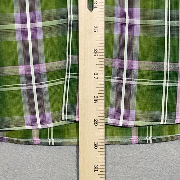 Kuhlman‎ Shirt Men's Medium 40 Medium Plaid Long Sleeve Button Front Green - Picture 7 of 12